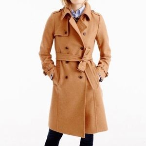 Iconic J. Crew wool cashmere trench coat size small for woman.